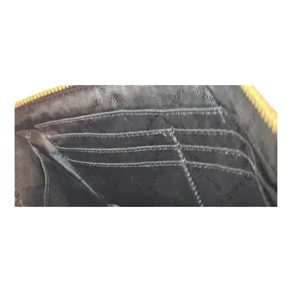 Michael Kors Womens Black Leather Zip Top Closure Clutch NWOT - Picture 2 of 9